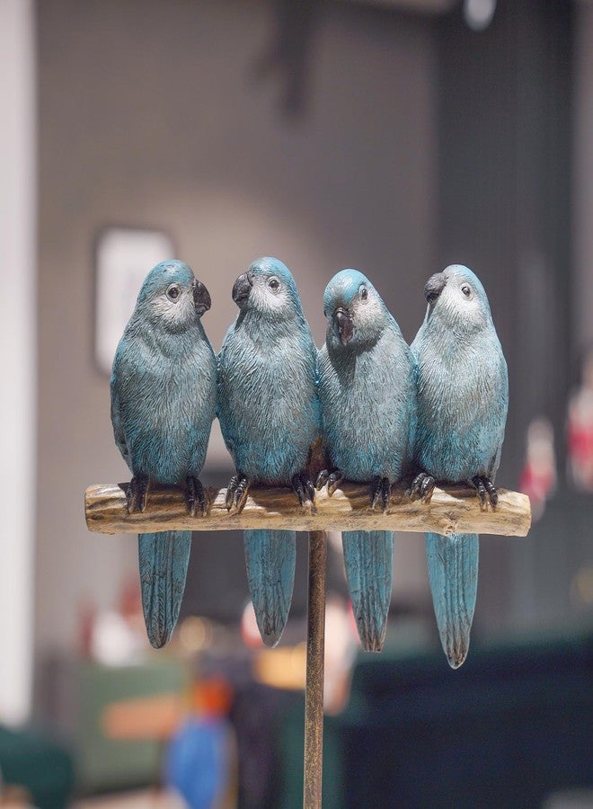 Braxio Living Room Home Decor Aesthetic - Resin Birds Animals Figurines Indoor Ornaments Blue Bird Statue Modern Home Decorations for Bedroom Office Table Shelf Decor 5.5 * 2.5 * 9.5 inch - Image 2